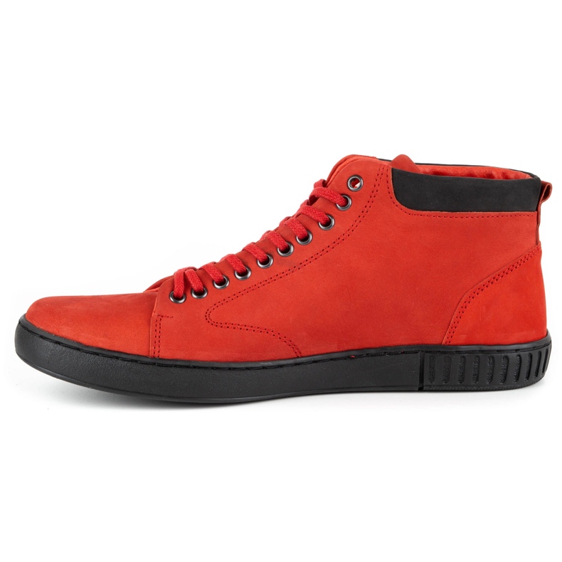 Polbut Creepers-Schuhe aus Leder für Herren 2108sw rot 1