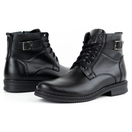 Olivier Herren Winterstiefel isoliert Leder 953MA schwarz 8