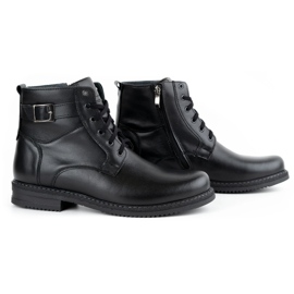 Olivier Herren Winterstiefel isoliert Leder 953MA schwarz 5