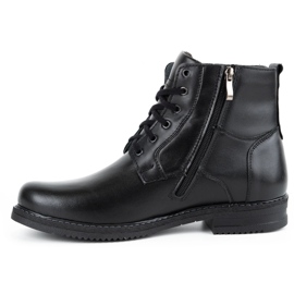 Olivier Herren Winterstiefel isoliert Leder 953MA schwarz 3