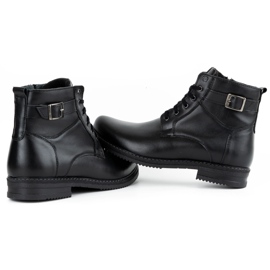 Olivier Herren Winterstiefel isoliert Leder 953MA schwarz 7