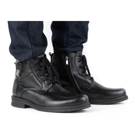 Olivier Herren Winterstiefel isoliert Leder 953MA schwarz 1