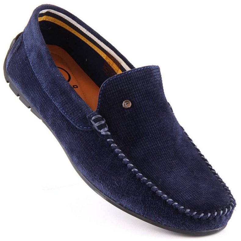Lederslipper mit Wildlederschuhen Filippo M MP923 blau 1