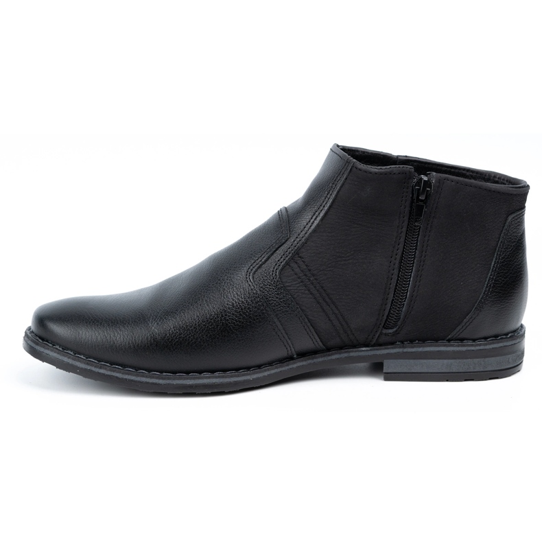 Olivier Herren Winterstiefel aus Leder Chelsea Boots 903KZ schwarz 1