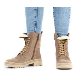 WASAK Damen-Schnürstiefel aus Leder für den Winter 0640 beige 1