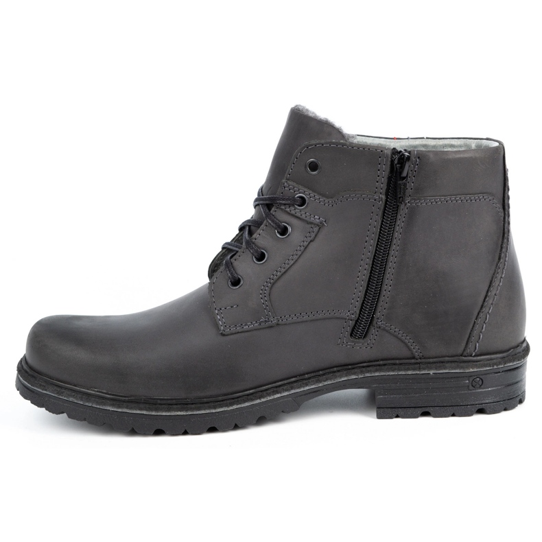 Polbut Herren Winter Lederstiefel J35S grau 1
