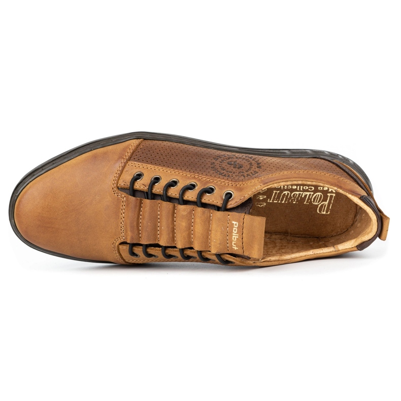 Polbut Freizeitschuhe für herren aus leder 2121p rot braun 1