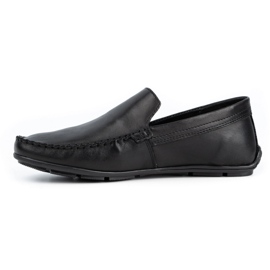 Olivier Herren-Leder-Loafer 085KNT schwarz genarbt 1
