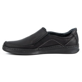 Olivier Herren-Slipper aus Leder SLIP-ON 216GT schwarz 1