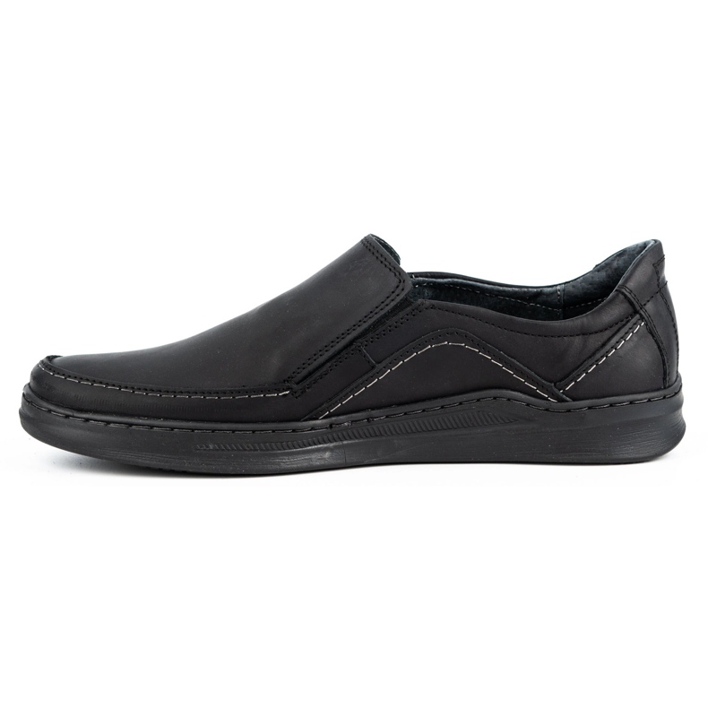 Olivier Herren-Slipper aus Leder SLIP-ON 216GT schwarz 1