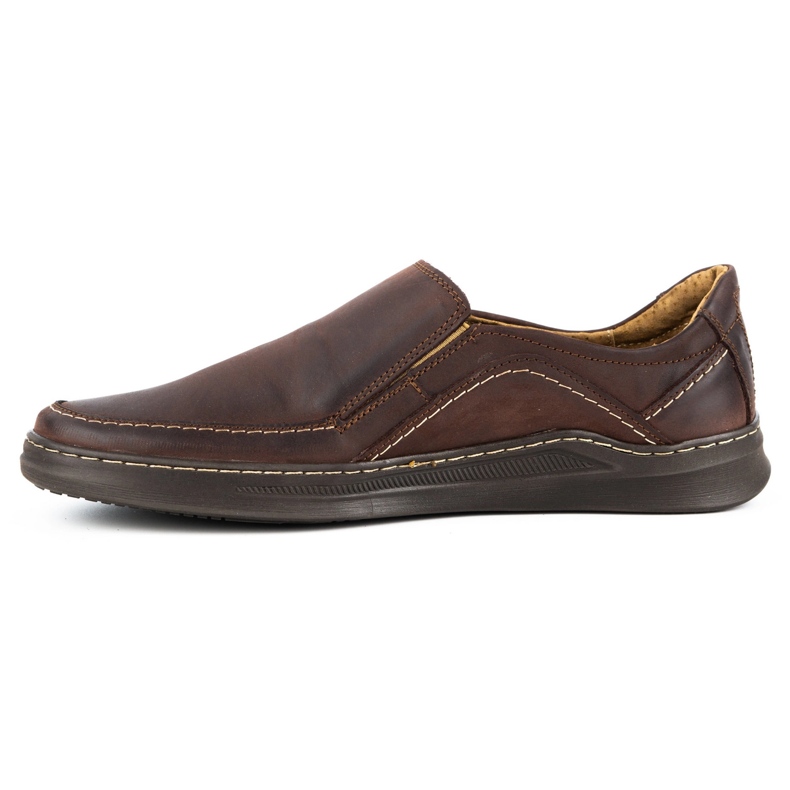 Olivier Herren-Slipper aus Leder SLIP-ON 216GT braun 1
