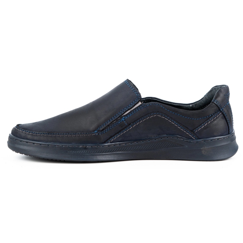 Olivier Herren-Slipper aus Leder SLIP-ON 216GT marineblau 1