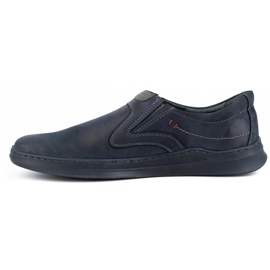 Olivier Lässiger Herren-Slipper aus Leder 284GT marineblau 1