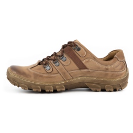 Olivier Herren-Trekkingschuhe aus Leder 213GT braun beige 1