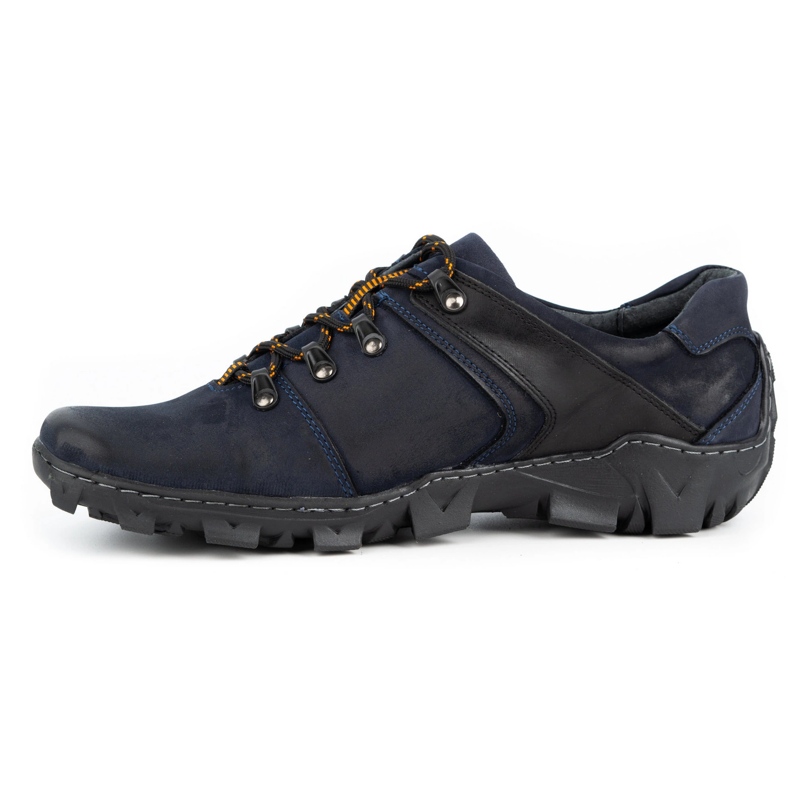 Olivier Herren-Trekkingschuhe aus Leder 214GT marineblau schwarz 1