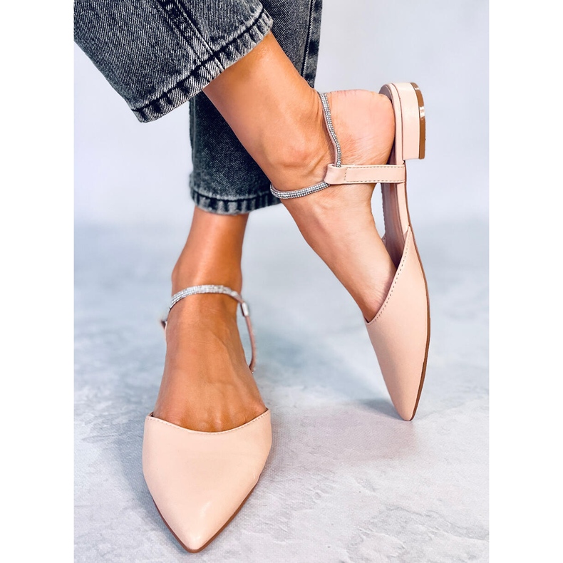 BM Durie Nude Ballerinas mit offenem Absatz beige 1