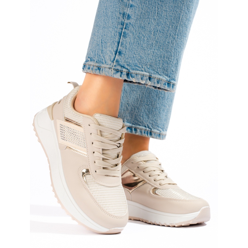 Beige Turnschuhe für Damen von Shelovet 1