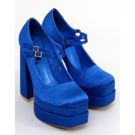 Prandi Blaue Plateaupumps aus Satin 1