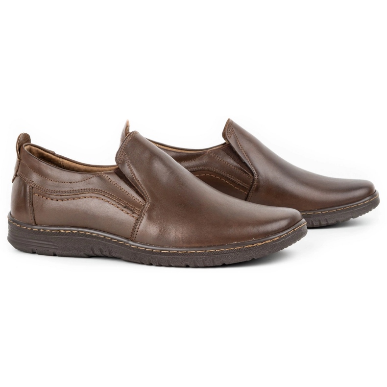 Olivier Herren-Ledermokassinschuhe 727MP braun 2