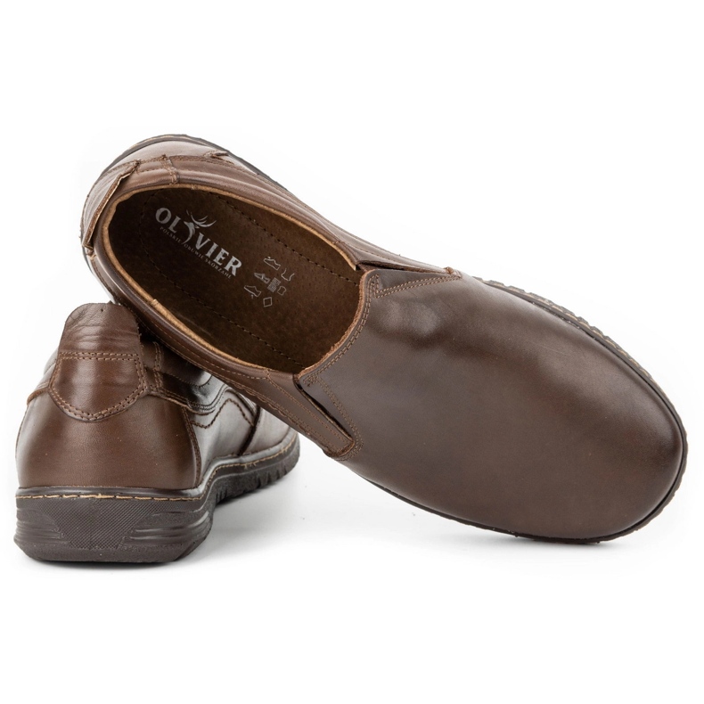 Olivier Herren-Ledermokassinschuhe 727MP braun 3