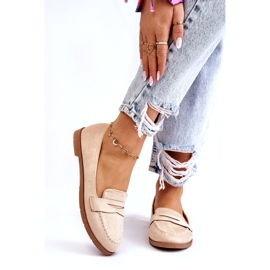 PS1 Bequemer Wildleder-Loafer für Damen Beige Lucca 1