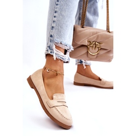 PS1 Bequemer Wildleder-Loafer für Damen Beige Lucca 3