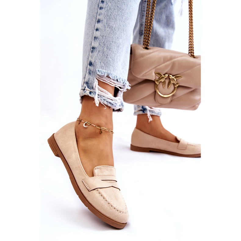 PS1 Bequemer Wildleder-Loafer für Damen Beige Lucca 3