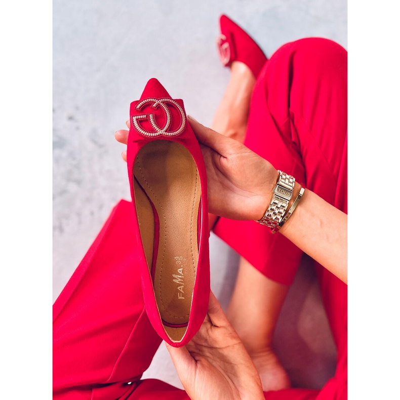 BM Ballerinas mandelrote Nase FM3107A Rot 1