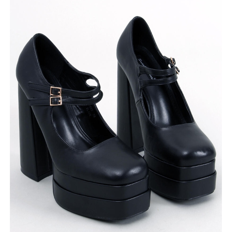 Loit Black Grain Plateaupumps schwarz 1