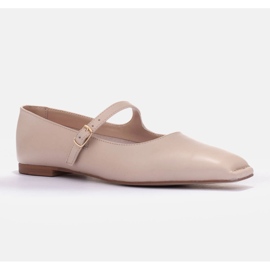 Marco Shoes Ballerinas im Mary-Jane-Stil beige 1