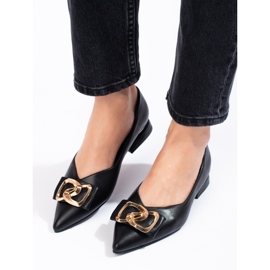 Schwarze Damenpumps von Vinceza mit flachem Absatz braun 2