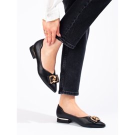 Schwarze Damenpumps von Vinceza mit flachem Absatz braun 1