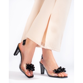 W. Potocki Schwarze transparente Sandalen von Potocki 1