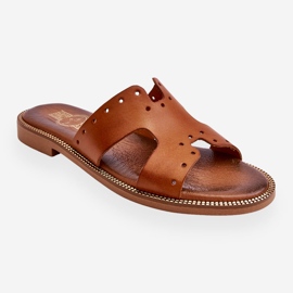 Lemar Damensandalen mit dekorativen Ausschnitten Brown Emily braun 7