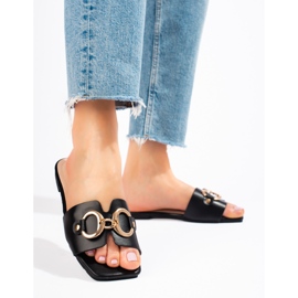 Elegante schwarze Sandale mit Shelovet-Schnalle 2