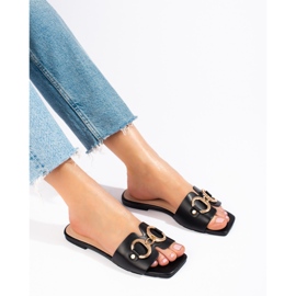 Elegante schwarze Sandale mit Shelovet-Schnalle 1