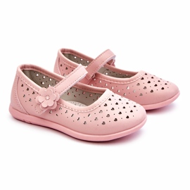 PA1 Durchbrochene Ballerinas für Kinder Pink Lenna rosa 1