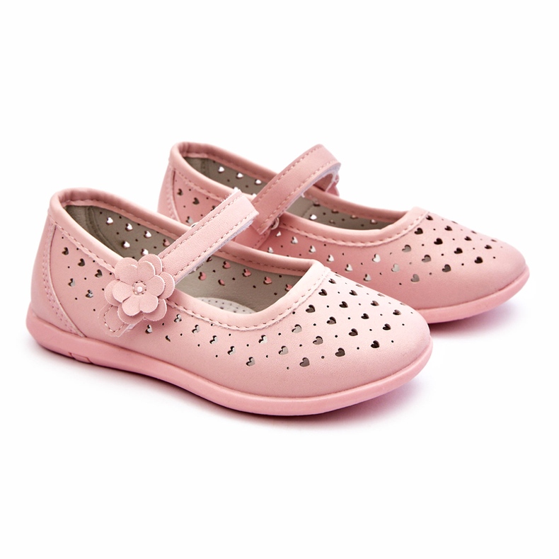 PA1 Durchbrochene Ballerinas für Kinder Pink Lenna rosa 1