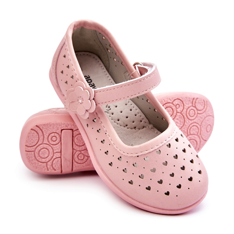 PA1 Durchbrochene Ballerinas für Kinder Pink Lenna rosa 3