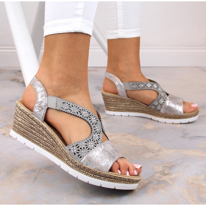 Bequeme Damen-Sandale mit Gummizug Rieker 61916-91 mehrfarbig 2