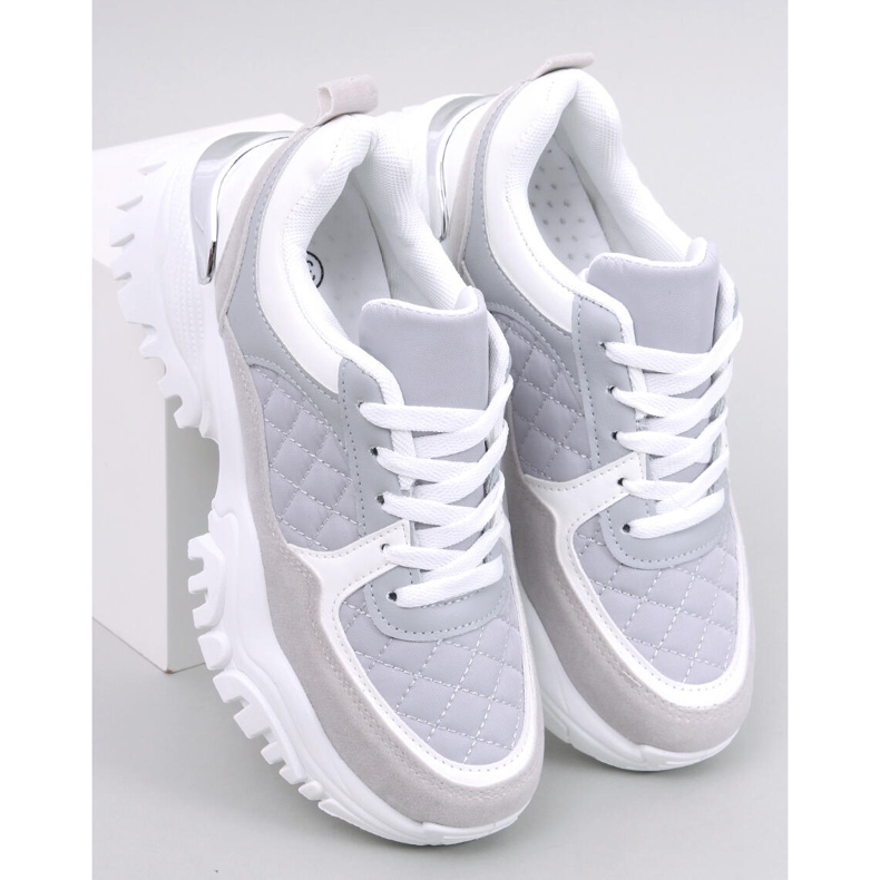 Ortega Graue Turnschuhe mit Keilabsatz lila 1