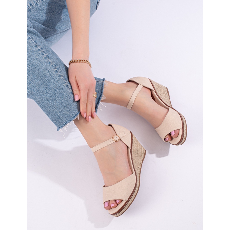 Schwarze bequeme Keilsandalen mit Espadrilles von Shelovet 2