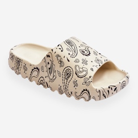 PS1 Modische Damenhausschuhe auf massivem Plateau in beige Lorette 1