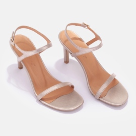 Marco Shoes Hochhackige Sandalen golden 1