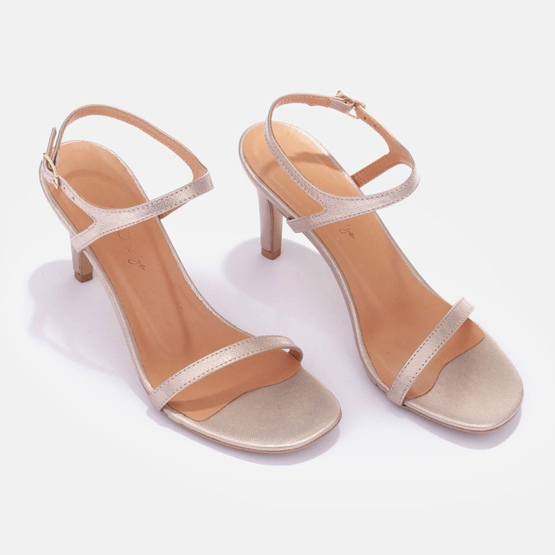 Marco Shoes Hochhackige Sandalen golden 1