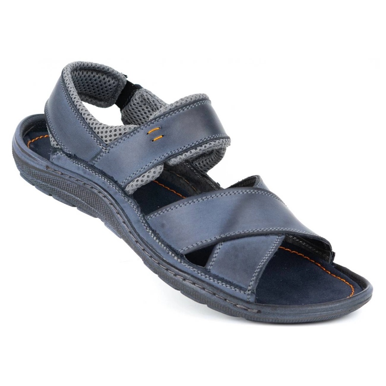 Olivier Herrenledersandale 336GT marineblau 2