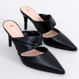 Charisse Schwarze Sandaletten mit Pfennigabsatz 1