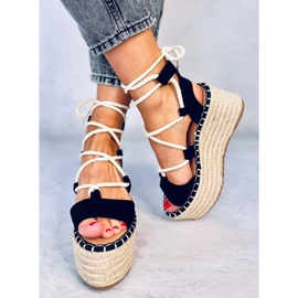 BM Marge Schwarze Espadrilles mit Keilabsatz 1