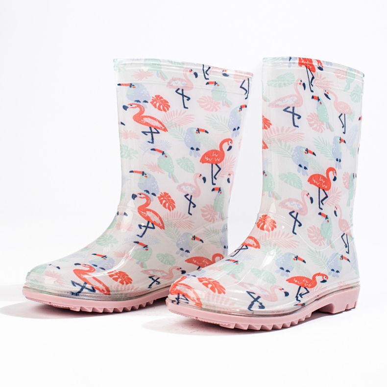 Hoher Mädchenstiefel mit Shelovet-Muster in Weiß 1
