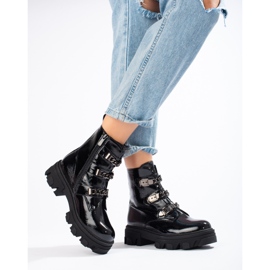 Klassische niedrige Shelovet-Stiefel für Damen aus ökologischem Wildleder schwarz 1